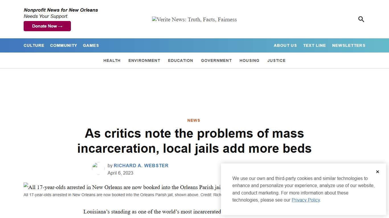Local jails add more beds - Verite News New Orleans